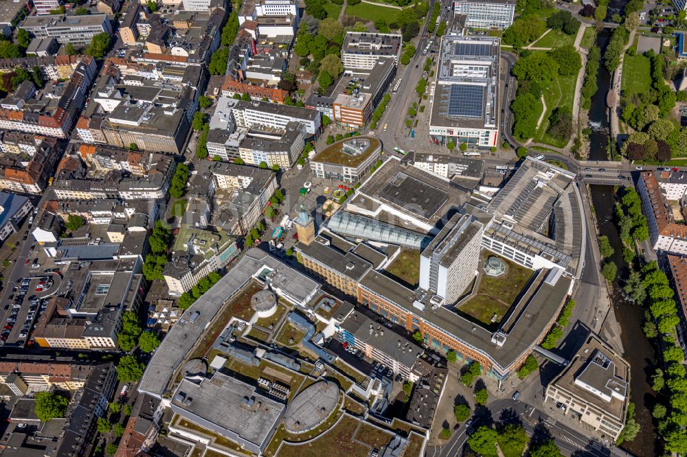 Luftbild Hagen - Gebäude der Einkaufszentren Rathaus Galerie Hagen und Volme-Galerie und Stadtverwaltung in Hagen im Bundesland Nordrhein-Westfalen