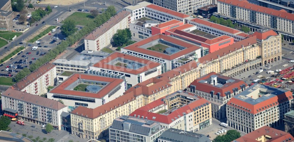 Luftaufnahme Dresden - Gebäude des Einkaufszentrum Altmarkt Galerie der ECE Projektmanagement GmbH in Dresden im Bundesland Sachsen