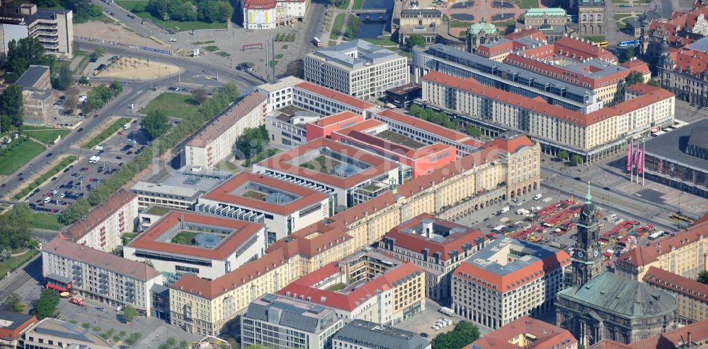 Dresden aus der Vogelperspektive: Gebäude des Einkaufszentrum Altmarkt Galerie der ECE Projektmanagement GmbH in Dresden im Bundesland Sachsen