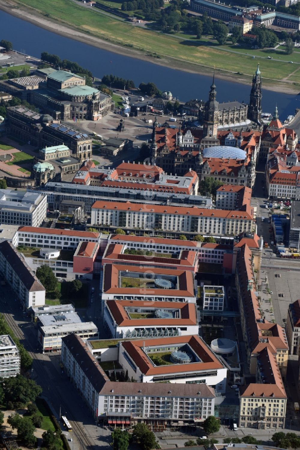 Luftaufnahme Dresden - Gebäude des Einkaufszentrum Altmarkt Galerie der ECE Projektmanagement GmbH in Dresden im Bundesland Sachsen