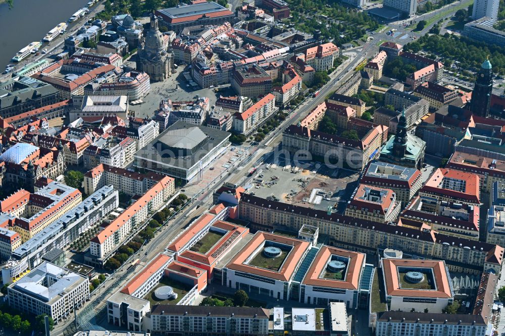 Luftaufnahme Dresden - Gebäude des Einkaufszentrum Altmarkt Galerie der ECE Projektmanagement GmbH in Dresden im Bundesland Sachsen