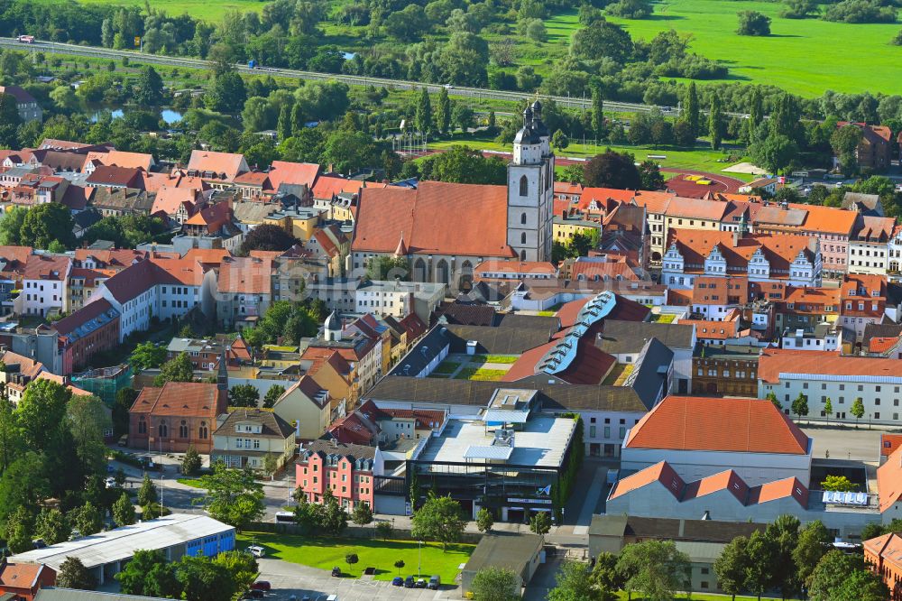 Lutherstadt Wittenberg von oben - Gebäude des Einkaufszentrum ARSENAL im Zentrum der Lutherstadt Wittenberg im Bundesland Sachsen-Anhalt