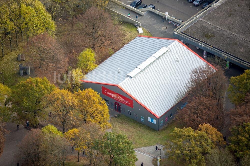 Bochum von oben - Gebäude des Einkaufszentrum Campus-Center in Bochum im Bundesland Nordrhein-Westfalen