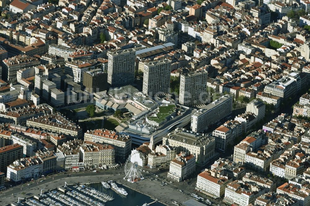 Luftbild Marseille - Gebäude des Einkaufszentrum Centre Bourse am Cours Belsunce in Marseille in Provence-Alpes-Cote d'Azur, Frankreich