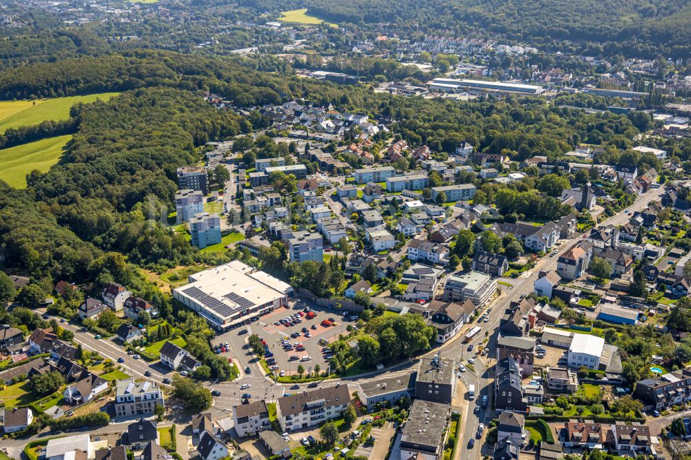 Gevelsberg von oben - Gebäude des Einkaufszentrum EDEKA Markt in Gevelsberg im Bundesland Nordrhein-Westfalen