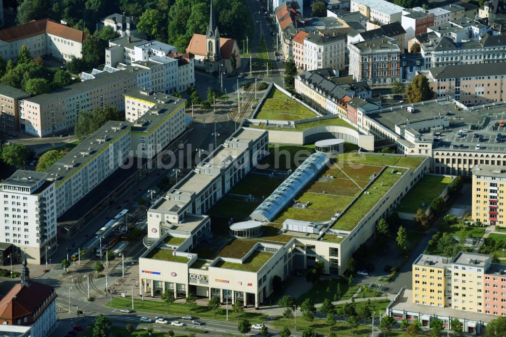 Luftbild Gera - Gebäude des Einkaufszentrum an der Heinrichstraße in Gera im Bundesland Thüringen, Deutschland