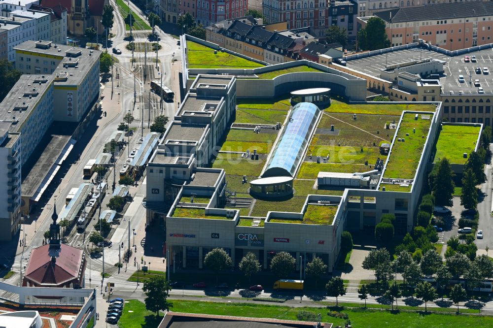 Gera von oben - Gebäude des Einkaufszentrum an der Heinrichstraße in Gera im Bundesland Thüringen, Deutschland