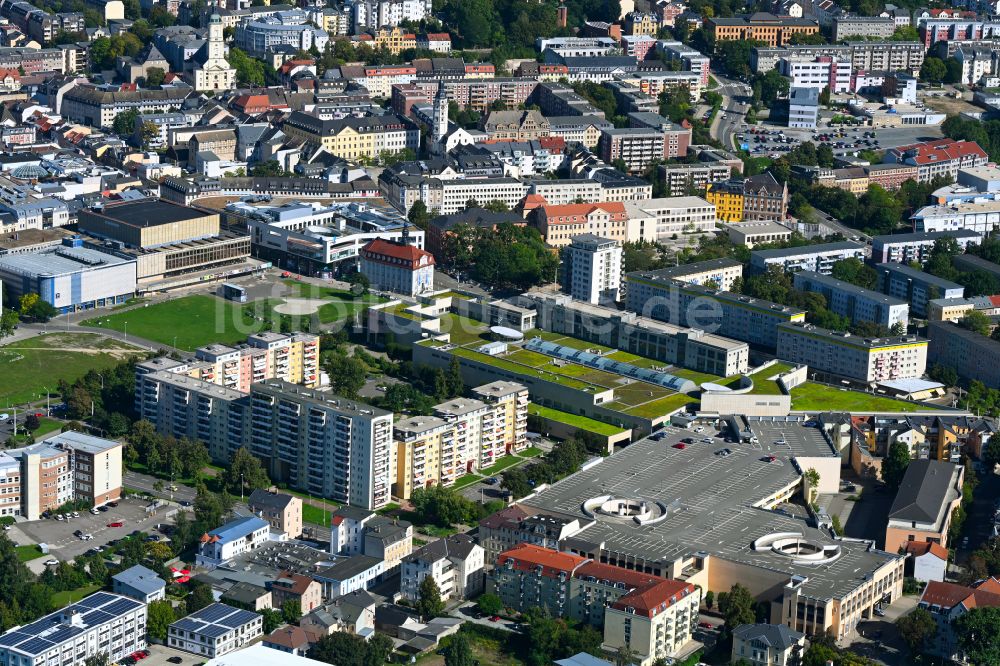 Gera von oben - Gebäude des Einkaufszentrum an der Heinrichstraße in Gera im Bundesland Thüringen, Deutschland