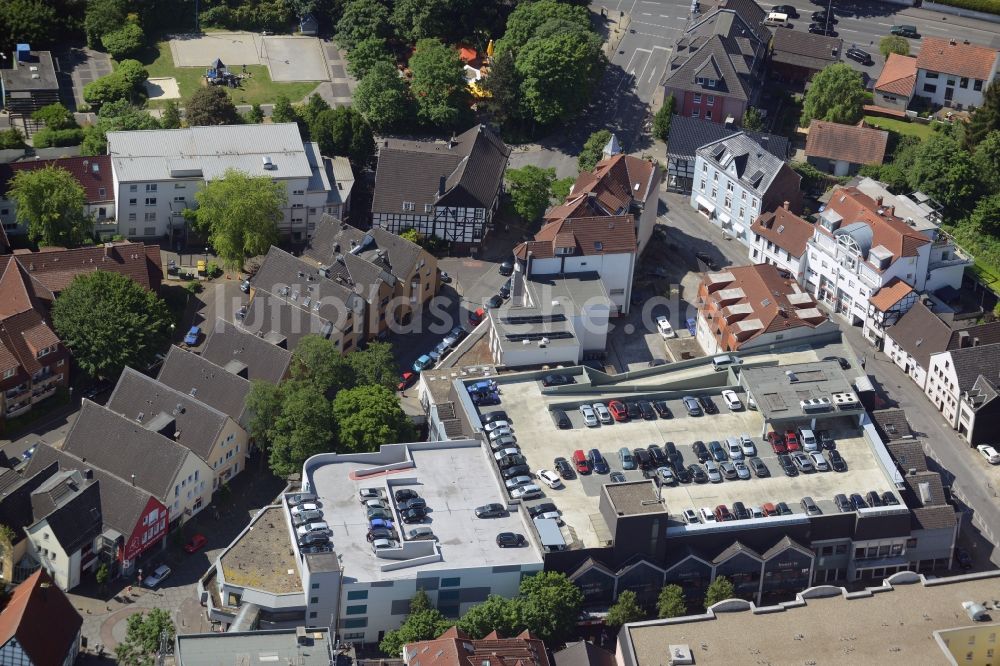 Luftbild Unna - Gebäude des Einkaufszentrum an der Hertinger Straße - Flügelstraße in Unna im Bundesland Nordrhein-Westfalen