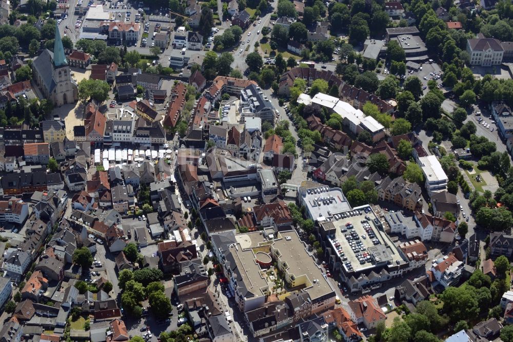 Luftbild Unna - Gebäude des Einkaufszentrum an der Hertinger Straße - Flügelstraße in Unna im Bundesland Nordrhein-Westfalen