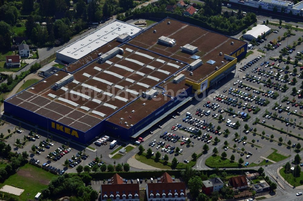 Luftbild Fürth - Gebäude des Einkaufszentrum IKEA Einrichtungshaus in Fürth im Bundesland Bayern