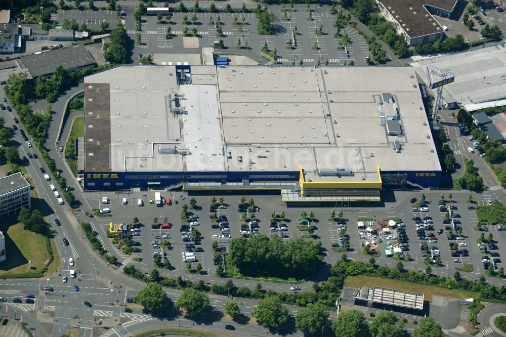 Dortmund aus der Vogelperspektive: Gebäude des Einkaufszentrum IKEA Einrichtungshaus und Möbelmarktes in Dortmund im Bundesland Nordrhein-Westfalen