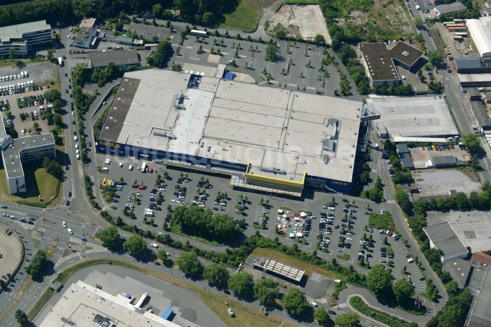 Luftbild Dortmund - Gebäude des Einkaufszentrum IKEA Einrichtungshaus und Möbelmarktes in Dortmund im Bundesland Nordrhein-Westfalen