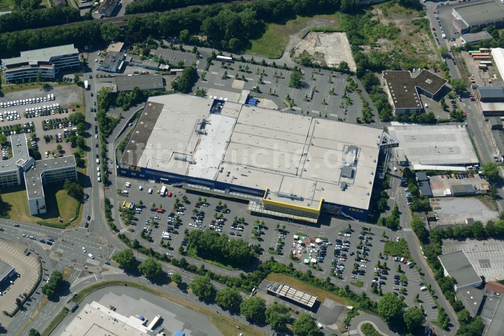 Luftaufnahme Dortmund - Gebäude des Einkaufszentrum IKEA Einrichtungshaus und Möbelmarktes in Dortmund im Bundesland Nordrhein-Westfalen