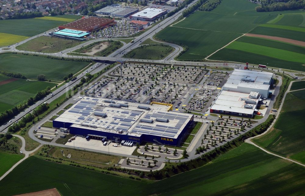 Luftaufnahme Würzburg - Gebäude des Einkaufszentrum IKEA Einrichtungshaus Würzburg im Bundesland Bayern