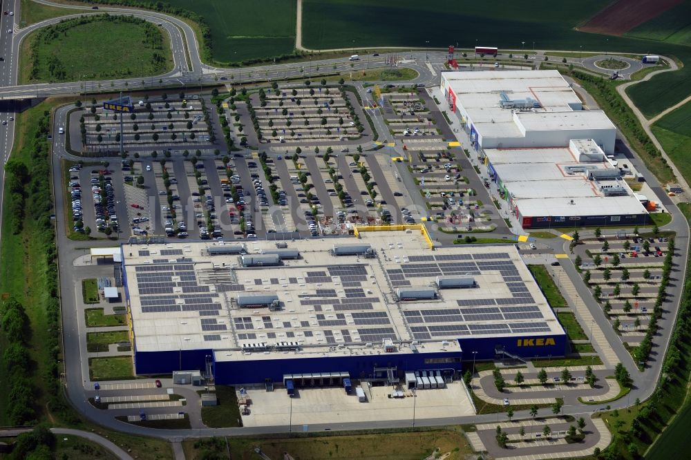 Luftbild Würzburg - Gebäude des Einkaufszentrum IKEA Einrichtungshaus Würzburg im Bundesland Bayern