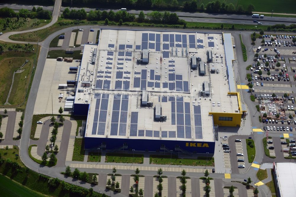 Würzburg aus der Vogelperspektive: Gebäude des Einkaufszentrum IKEA Einrichtungshaus Würzburg im Bundesland Bayern