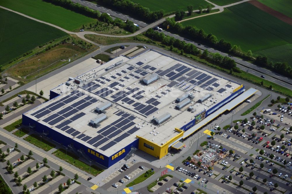 Luftbild Würzburg - Gebäude des Einkaufszentrum IKEA Einrichtungshaus Würzburg im Bundesland Bayern