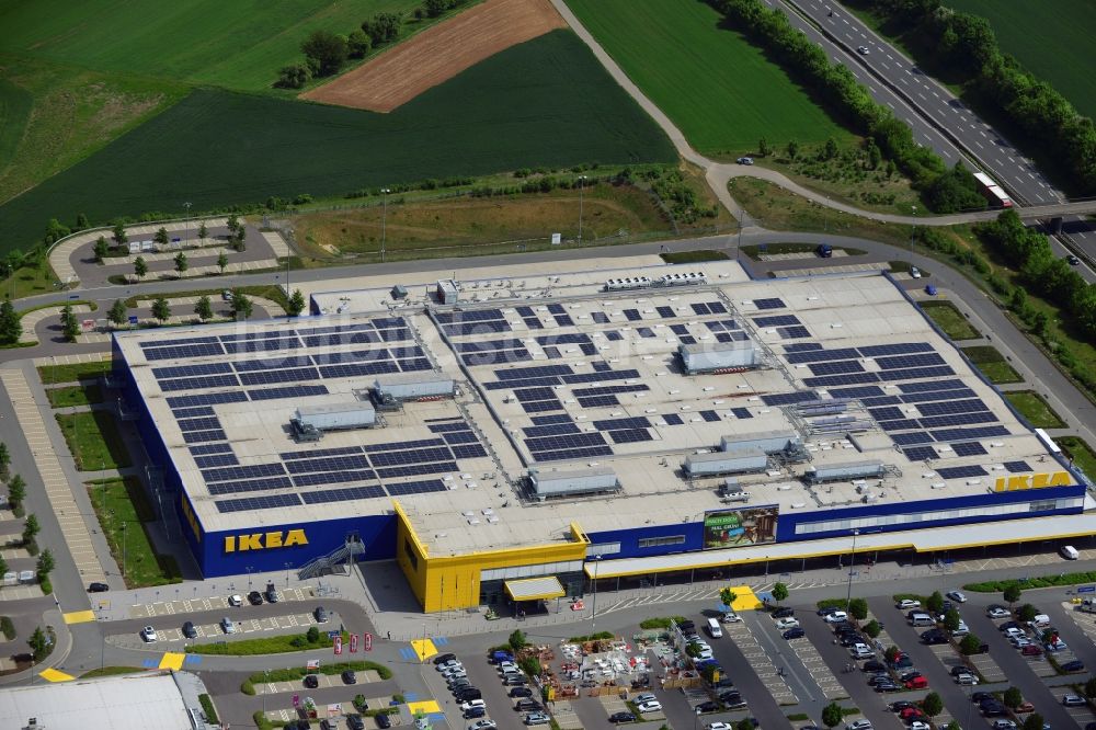 Luftaufnahme Würzburg - Gebäude des Einkaufszentrum IKEA Einrichtungshaus Würzburg im Bundesland Bayern