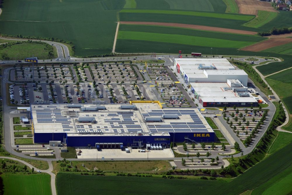 Luftbild Würzburg - Gebäude des Einkaufszentrum IKEA Einrichtungshaus Würzburg im Bundesland Bayern