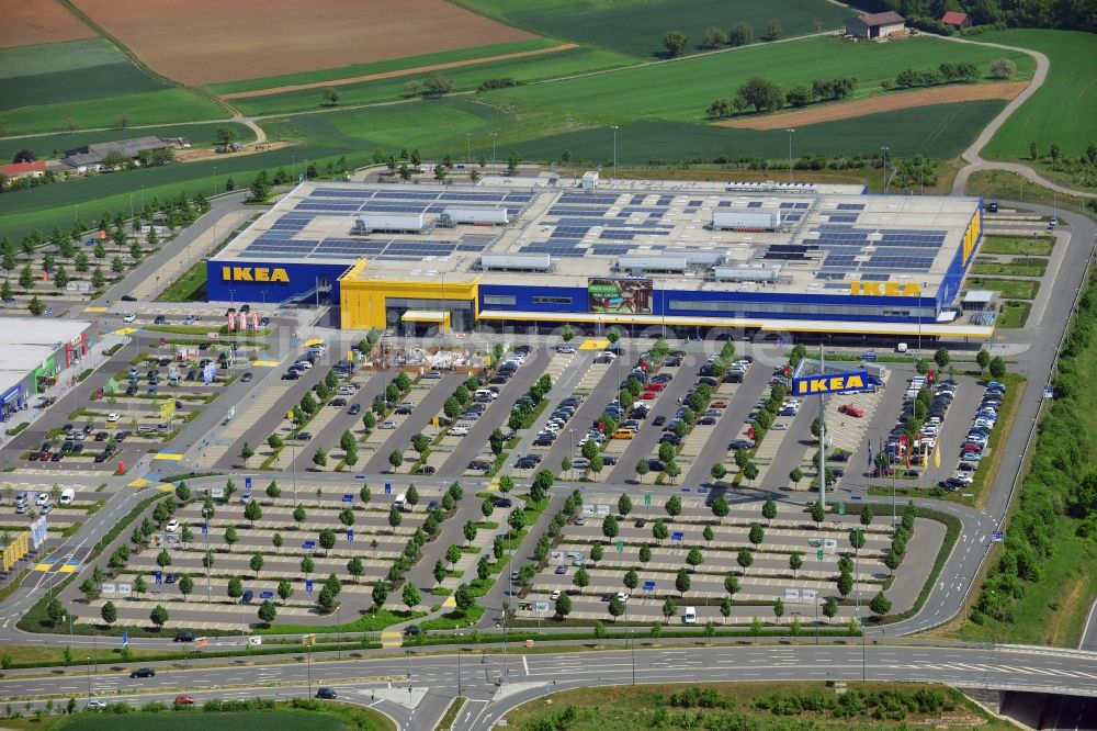 Luftbild Würzburg - Gebäude des Einkaufszentrum IKEA Einrichtungshaus Würzburg im Bundesland Bayern