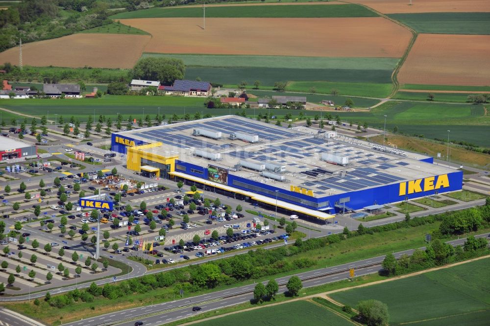 Luftaufnahme Würzburg - Gebäude des Einkaufszentrum IKEA Einrichtungshaus Würzburg im Bundesland Bayern