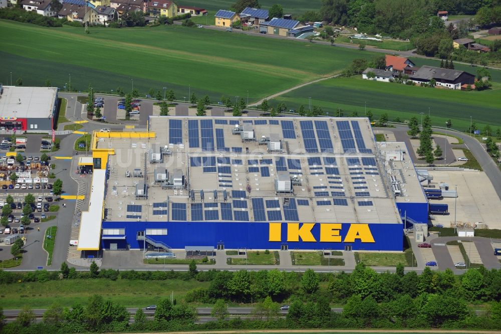 Würzburg von oben - Gebäude des Einkaufszentrum IKEA Einrichtungshaus Würzburg im Bundesland Bayern