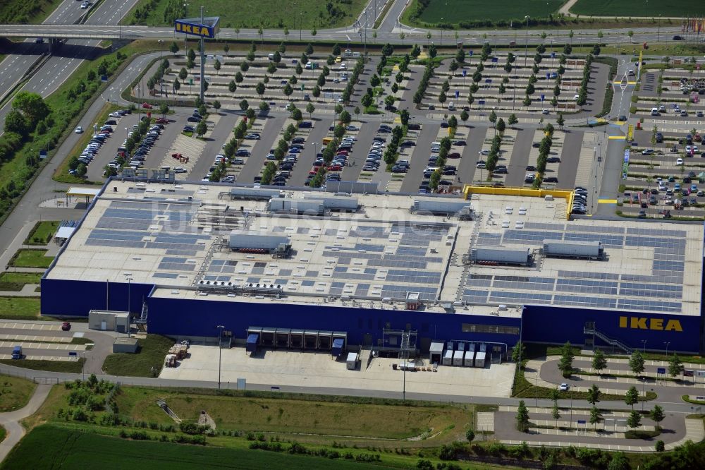 Würzburg von oben - Gebäude des Einkaufszentrum IKEA Einrichtungshaus Würzburg im Bundesland Bayern