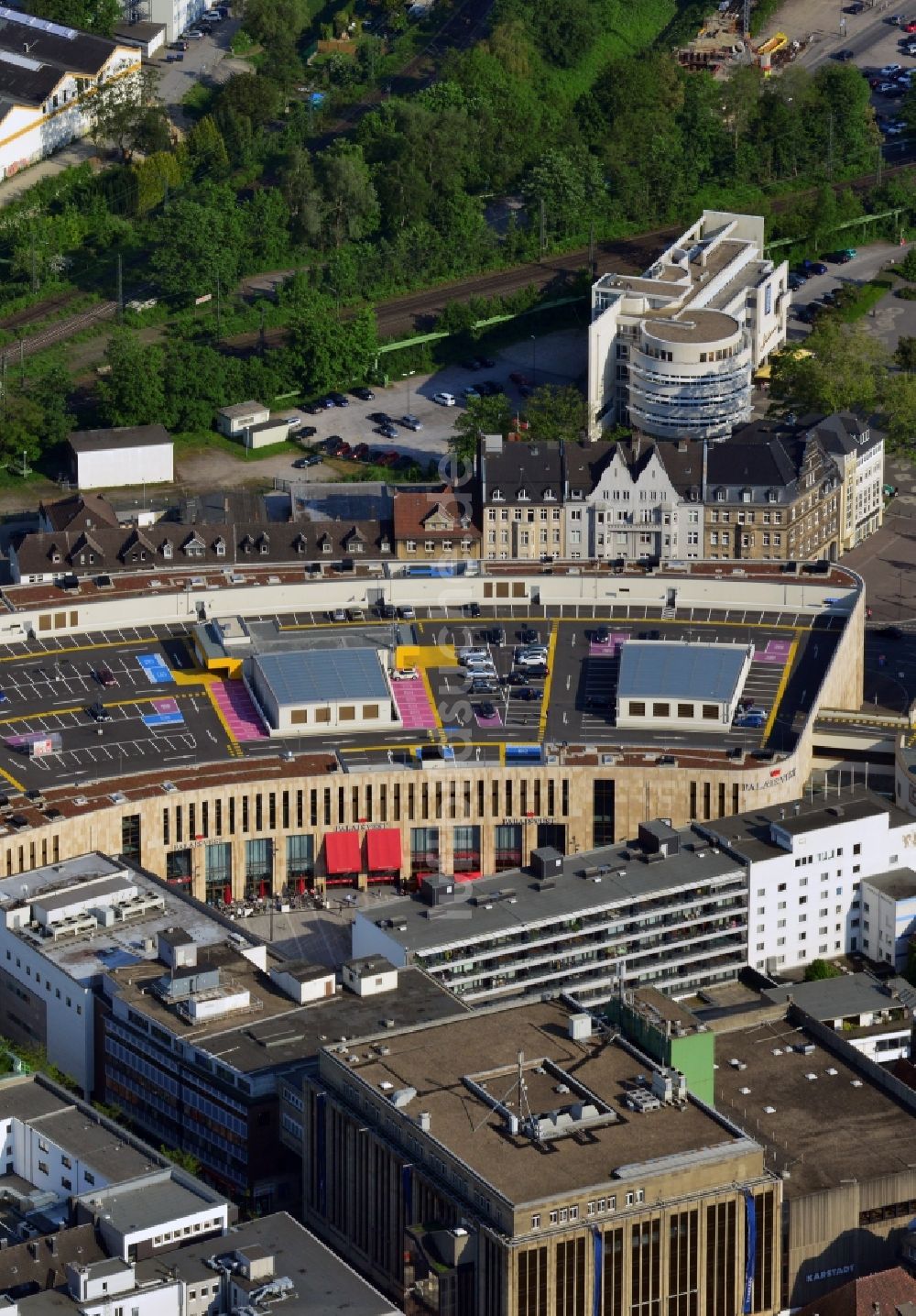 Recklinghausen von oben - Gebäude des Einkaufszentrum Palais Vest in Recklinghausen im Bundesland Nordrhein-Westfalen