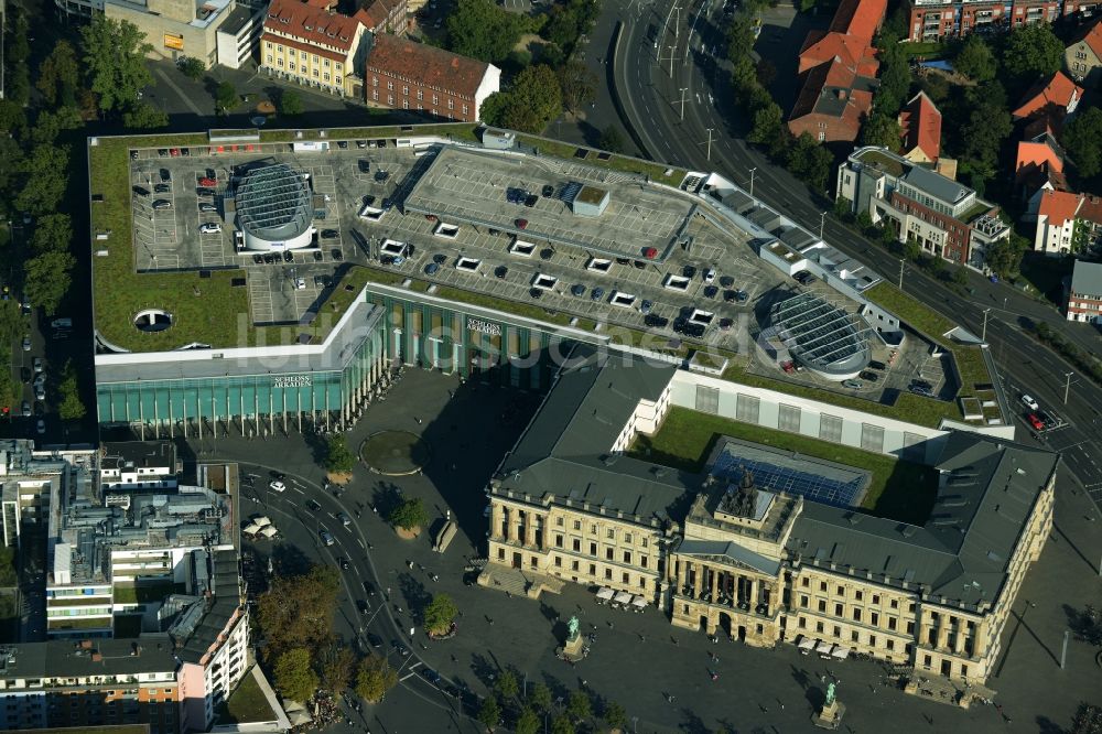 Luftbild Braunschweig - Gebäude des Einkaufszentrum Schloss-Arkaden Braunschweig am Ritterbrunnen in der Altstadt in Braunschweig im Bundesland Niedersachsen