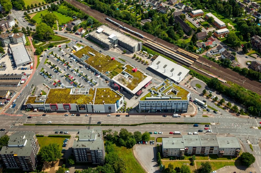 Luftaufnahme Bottrop - Gebäude des Einkaufszentrum Südring Center und des Hotels Hotel Rhein-Ruhr in Bottrop im Bundesland Nordrhein-Westfalen