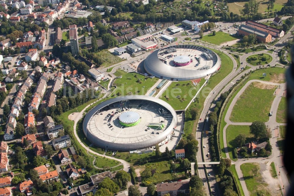 Baden-Baden von oben - Gebäude des Einkaufszentrum Shopping Cite in Baden-Baden im Bundesland Baden-Württemberg