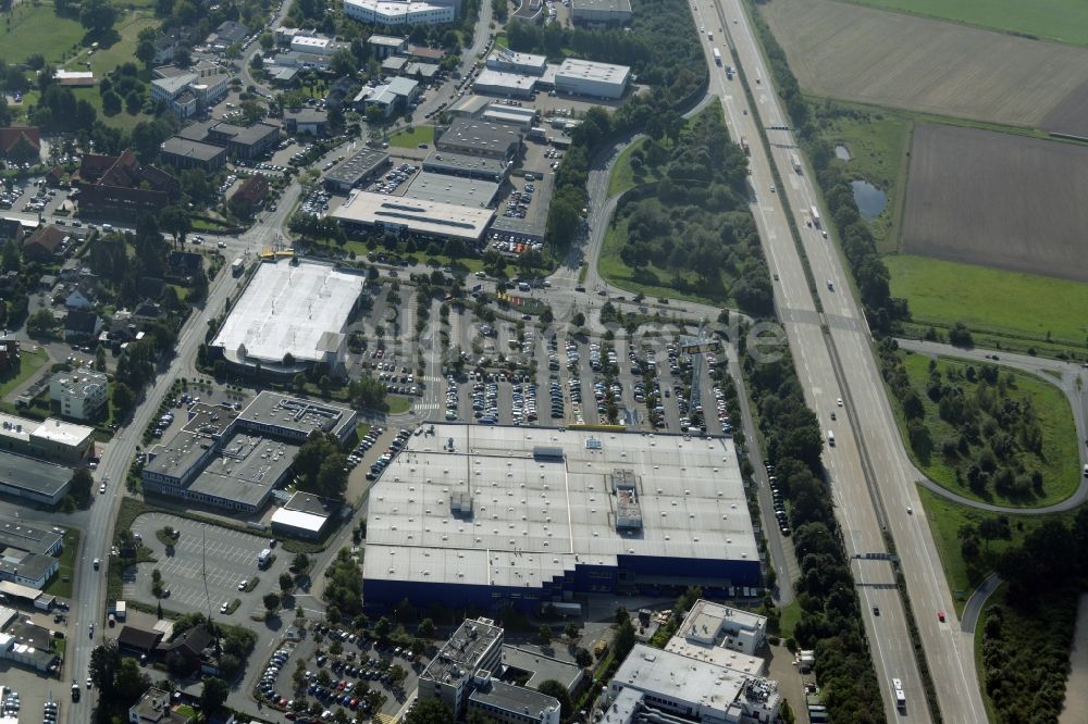 Luftbild Burgwedel - Gebäude des Einrichtungshaus - Möbelmarkt des IKEA Einrichtungshaus Hannover-Großburgwedel in Burgwedel im Bundesland Niedersachsen