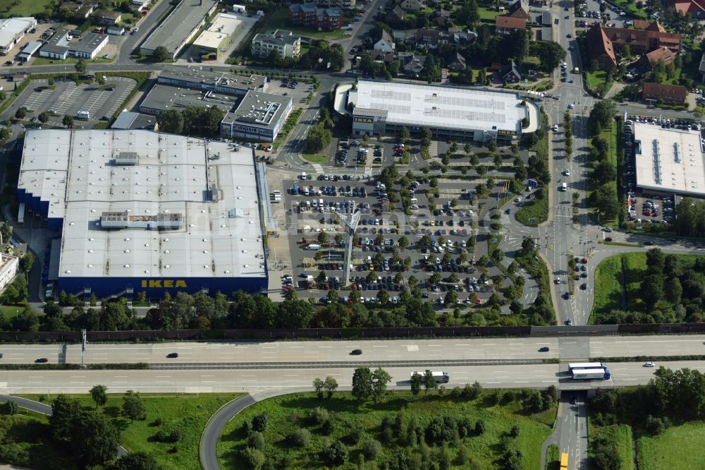 Luftbild Burgwedel - Gebäude des Einrichtungshaus - Möbelmarkt des IKEA Einrichtungshaus Hannover-Großburgwedel in Burgwedel im Bundesland Niedersachsen