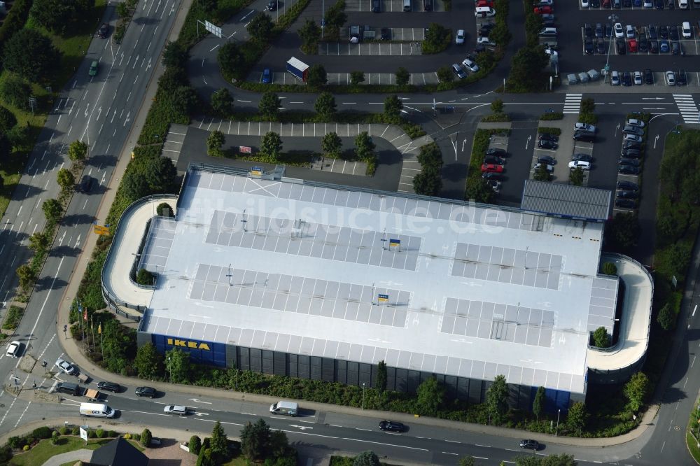 Luftaufnahme Burgwedel - Gebäude des Einrichtungshaus - Möbelmarkt des IKEA Einrichtungshaus Hannover-Großburgwedel in Burgwedel im Bundesland Niedersachsen