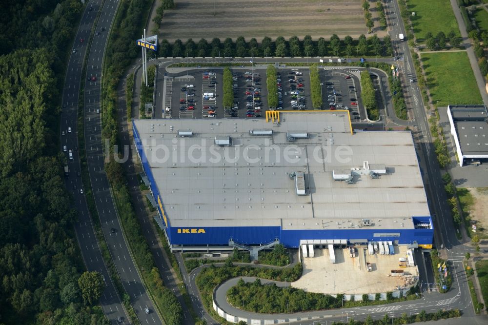 Luftaufnahme Hannover - Gebäude des Einrichtungshaus - Möbelmarkt des IKEA Einrichtungshaus in Hannover im Bundesland Niedersachsen