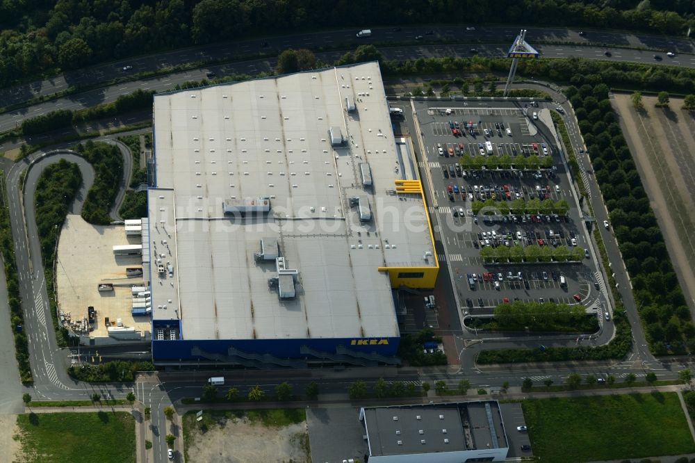 Luftbild Hannover - Gebäude des Einrichtungshaus - Möbelmarkt des IKEA Einrichtungshaus in Hannover im Bundesland Niedersachsen