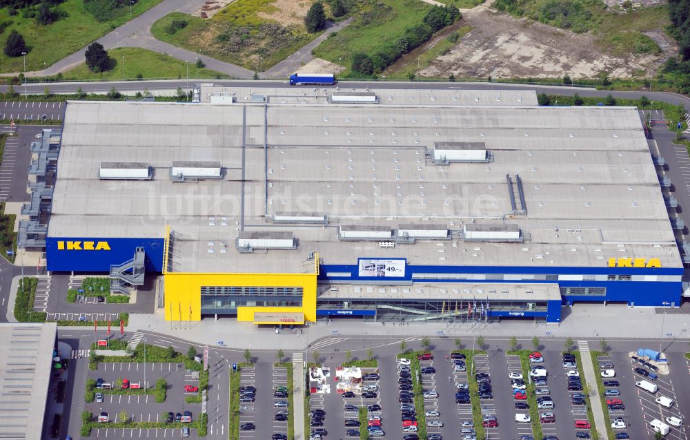 Köln von oben - Gebäude des Einrichtungshaus - Möbelmarkt IKEA Einrichtungshaus Köln-Am Butzweilerhof im Ortsteil Ossendorf in Köln im Bundesland Nordrhein-Westfalen, Deutschland