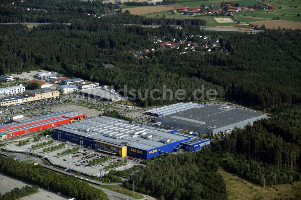 Luftbild Brunnthal - Gebäude des Einrichtungshaus - Möbelmarkt der IKEA Einrichtungshaus München Brunnthal in Brunnthal im Bundesland Bayern
