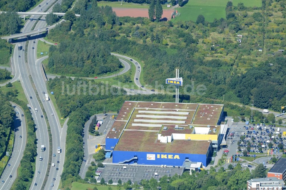 Kiel aus der Vogelperspektive: Gebäude des Einrichtungshaus - Möbelmarkt IKEA in Kiel im Bundesland Schleswig-Holstein