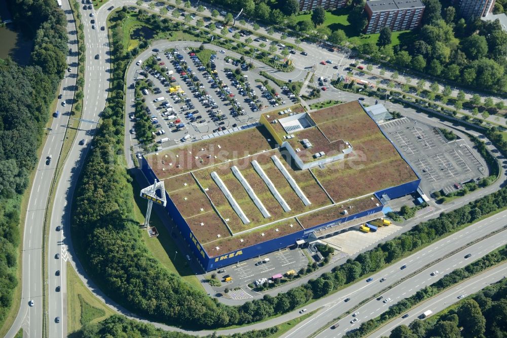 Kiel aus der Vogelperspektive: Gebäude des Einrichtungshaus - Möbelmarkt IKEA in Kiel im Bundesland Schleswig-Holstein