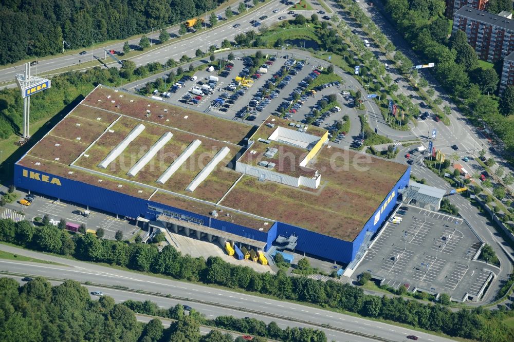 Kiel aus der Vogelperspektive: Gebäude des Einrichtungshaus - Möbelmarkt IKEA in Kiel im Bundesland Schleswig-Holstein