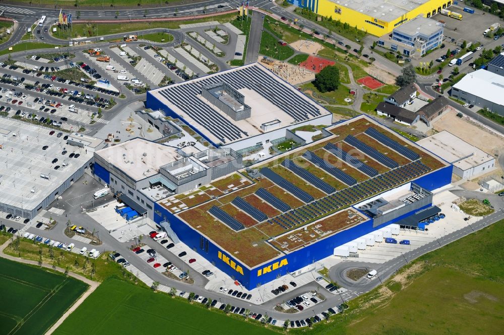 Luftbild Kaarst - Gebäude des Einrichtungshaus - Möbelmarkt der IKEA Möbel & Einrichtungshaus Kaarst an der Hans-Dietrich-Genscher-Straße im Ortsteil Holzbüttgen in Kaarst im Bundesland Nordrhein-Westfalen, Deutschland