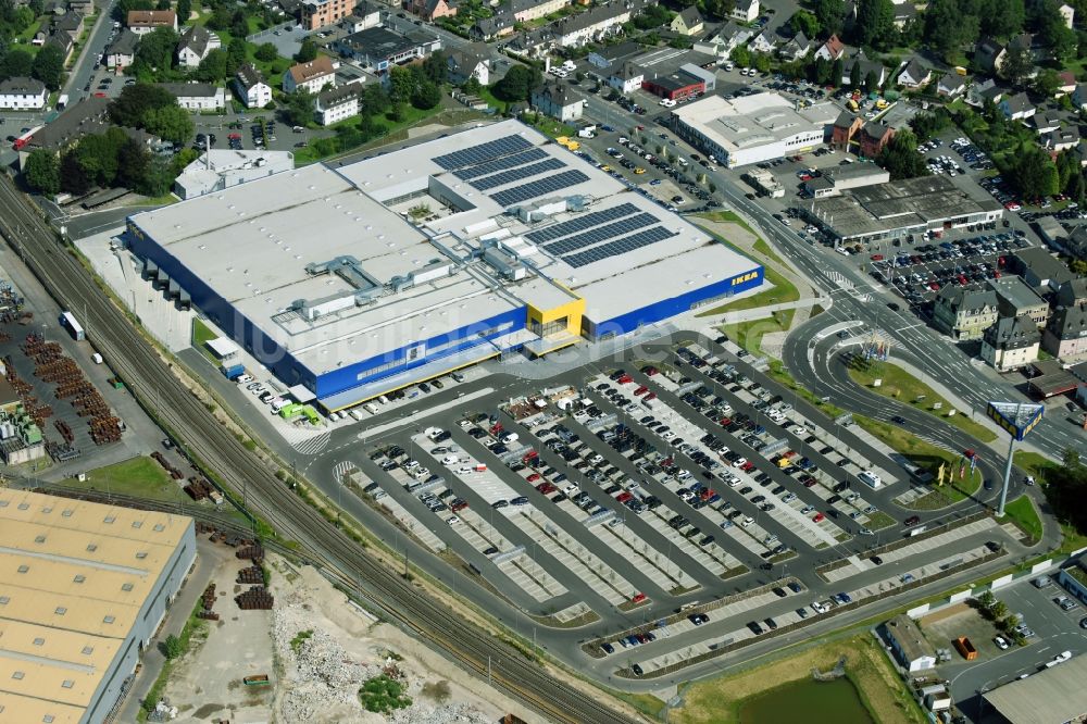 Luftbild Wetzlar - Gebäude des Einrichtungshaus - Möbelmarkt der IKEA Wetzlar an der Hermannsteiner Straße in Wetzlar im Bundesland Hessen, Deutschland