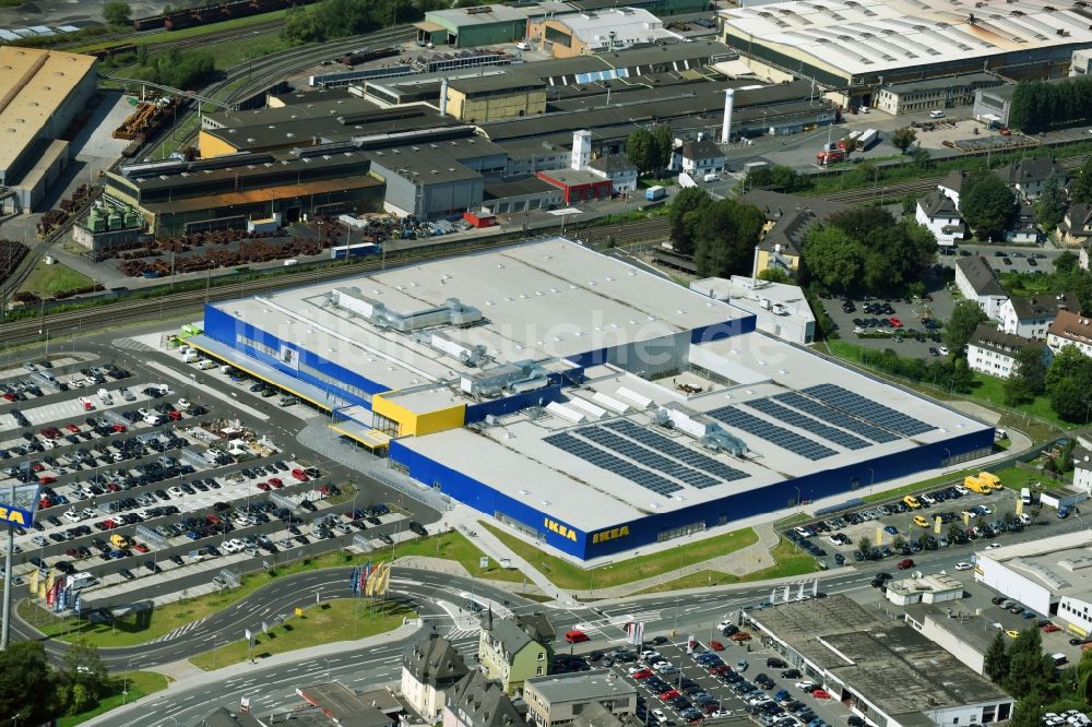 Luftbild Wetzlar - Gebäude des Einrichtungshaus - Möbelmarkt der IKEA Wetzlar an der Hermannsteiner Straße in Wetzlar im Bundesland Hessen, Deutschland