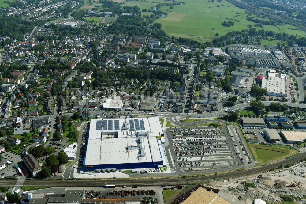 Luftaufnahme Wetzlar - Gebäude des Einrichtungshaus - Möbelmarkt der IKEA Wetzlar an der Hermannsteiner Straße in Wetzlar im Bundesland Hessen, Deutschland