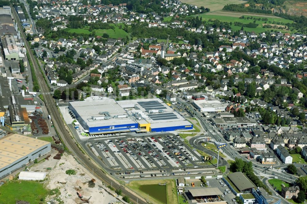 Luftbild Wetzlar - Gebäude des Einrichtungshaus - Möbelmarkt der IKEA Wetzlar an der Hermannsteiner Straße in Wetzlar im Bundesland Hessen, Deutschland