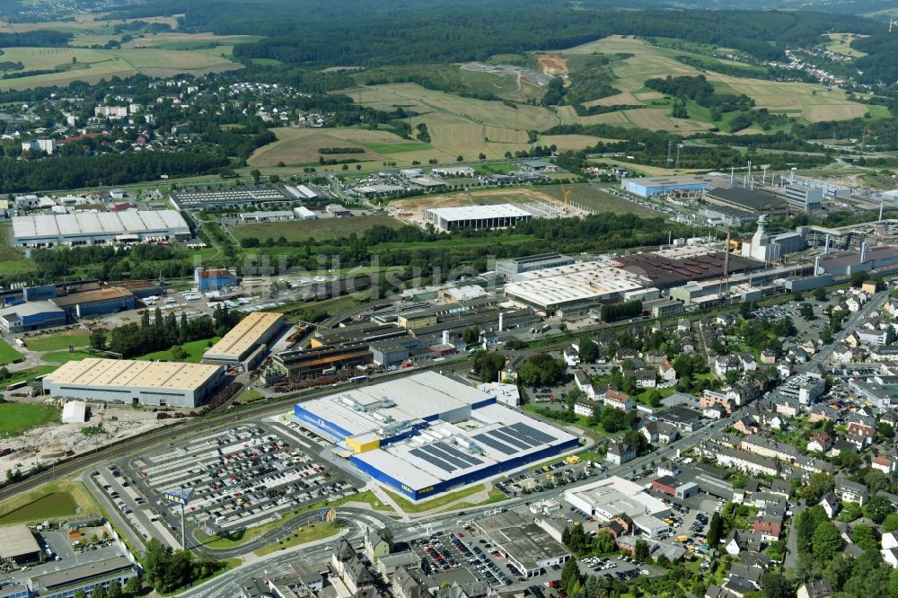 Luftbild Wetzlar - Gebäude des Einrichtungshaus - Möbelmarkt der IKEA Wetzlar an der Hermannsteiner Straße in Wetzlar im Bundesland Hessen, Deutschland