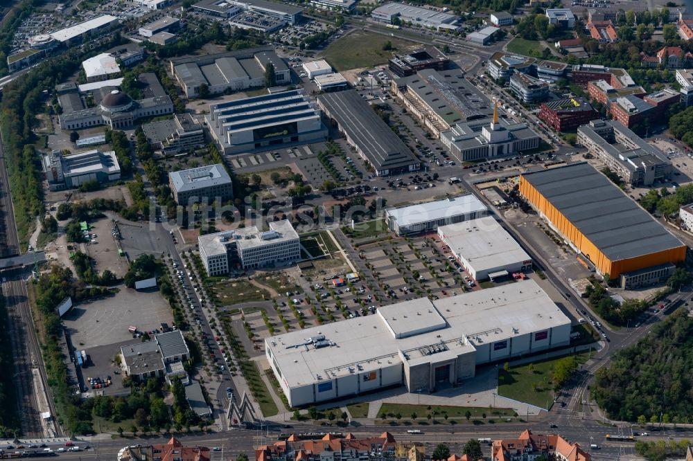 Leipzig von oben - Gebäude des Einrichtungshaus - Möbelmarkt Porta an der Straße Alte Messe in Leipzig im Bundesland Sachsen, Deutschland