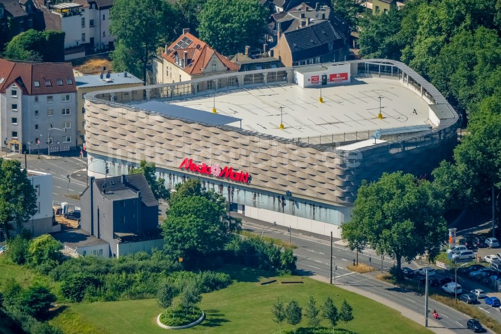 Dortmund aus der Vogelperspektive: Gebäude des Elektrofachgeschäfts Media-Markt in Dortmund im Bundesland Nordrhein-Westfalen